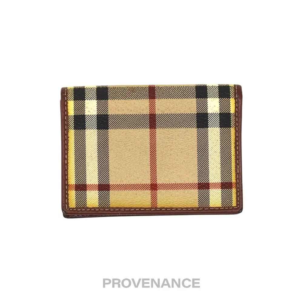 🔴 Burberry Pocket Organizer Wallet - Haymarket Check Brown